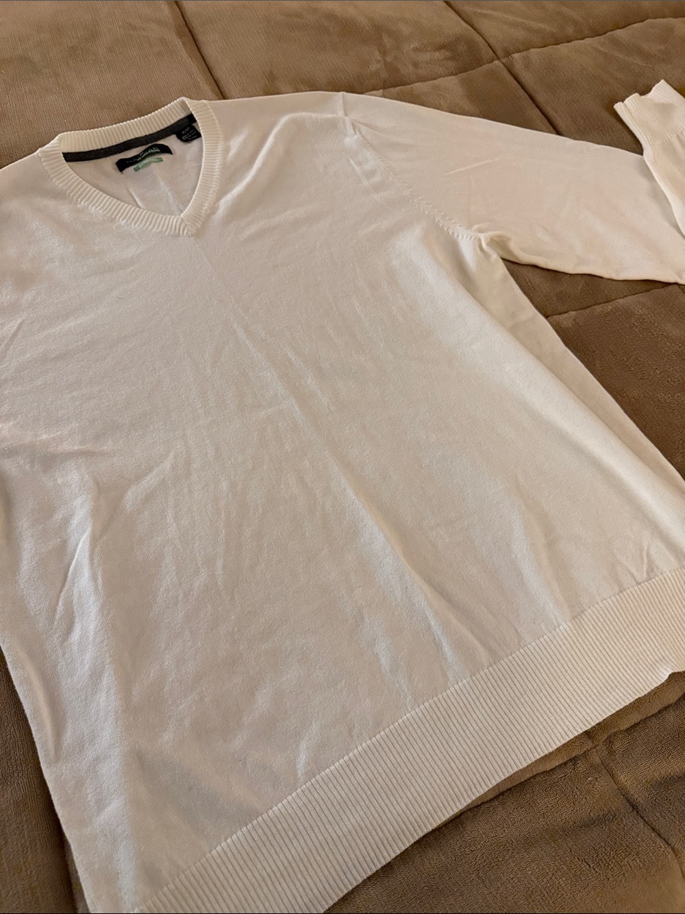 Haggar White Men's V-Neck Sweater